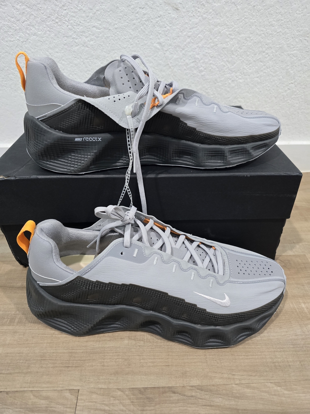 Nike Ava Rover Men’s Grey & Black Athletic Sneakers with Orange Accent